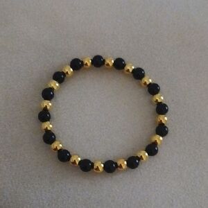 Fashion Jewelry Black and Gold Bracelet